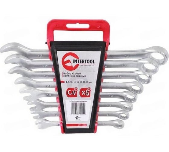 Изображение товара Набор ключей комбинированных INTERTOOL 8шт., 8-19мм, Cr-V HT-1202