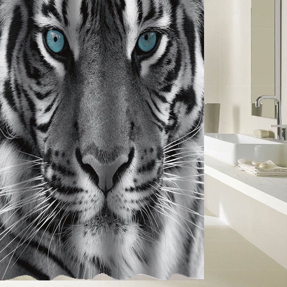 Изображение товара Шторка для ванной BRIMIX с фотопечатью ТИГР 02-20