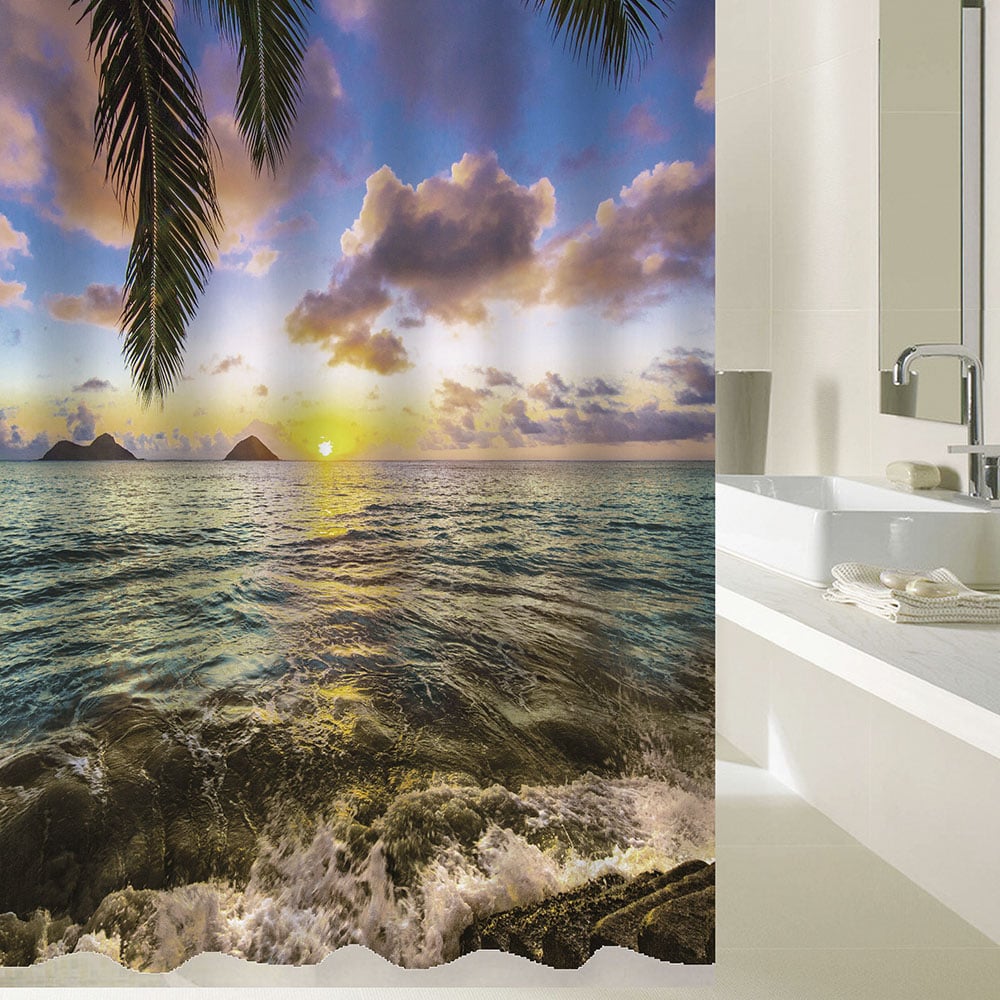 Изображение товара Шторка в ванную комнату BRIMIX МОРСКОЙ ЗАКАТ фотопечать 1800х1800 мм мультиколор