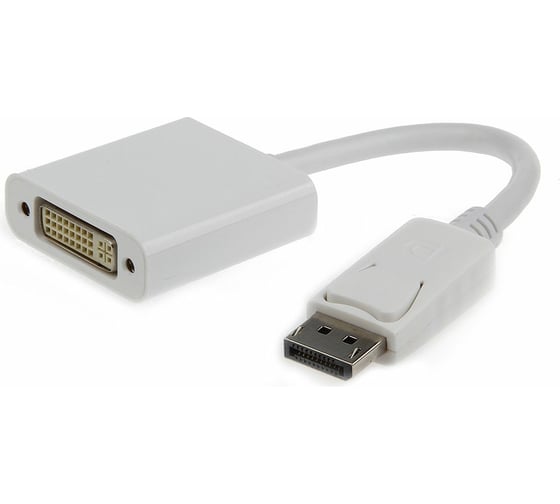 Изображение товара Переходник Cablexpert DisplayPort DVI 20M/29F цифровая передача 10см белый A-DPM-DVIF-002-W
