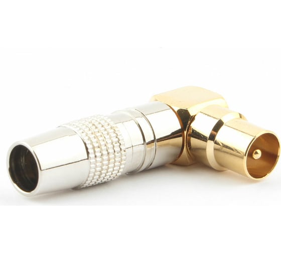 Изображение товара Разъем Cablexpert TV папа, позолоченный, латунь OD8.5, 90 градусов, блистер TVPL-07