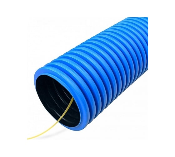 Изображение товара Гофрированная двустенная труба Промрукав ПНД гибкая тип 750 SN8 с/з синяя д200 35м PR15.0184