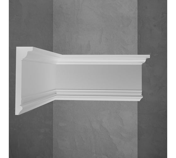 Изображение товара Потолочный карниз Stenopol подходит к натяжным потолкам, 100х25х2000 мм под покраску C7227