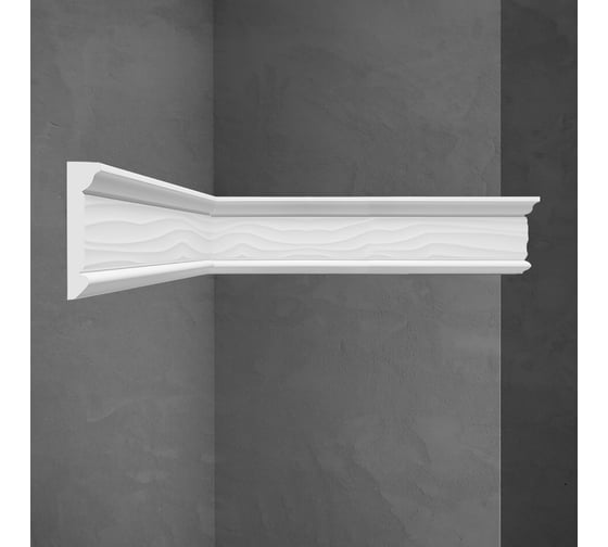 Изображение товара Потолочный карниз Stenopol подходит к натяжным потолкам, 60х17х2000 мм под покраску C7219