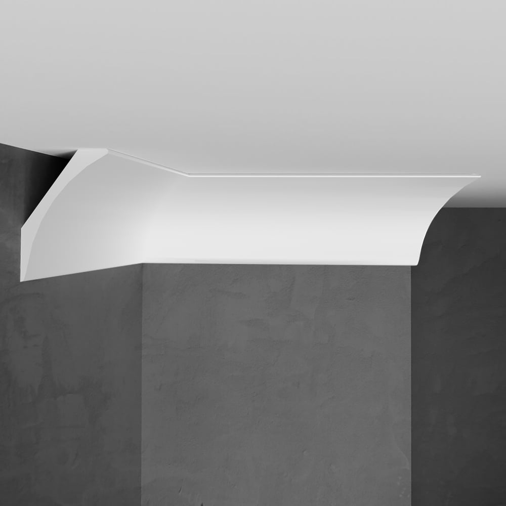 Изображение товара Потолочный карниз Stenopol 60х40х2000 мм, влагостойкий, для покраски, коллекция Дюропрофиль