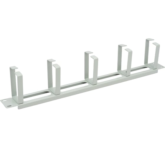 Изображение товара Кабельный органайзер Cabeus горизонтальный 19 1U, 5 колец, металлический серый JB08-1U-GY