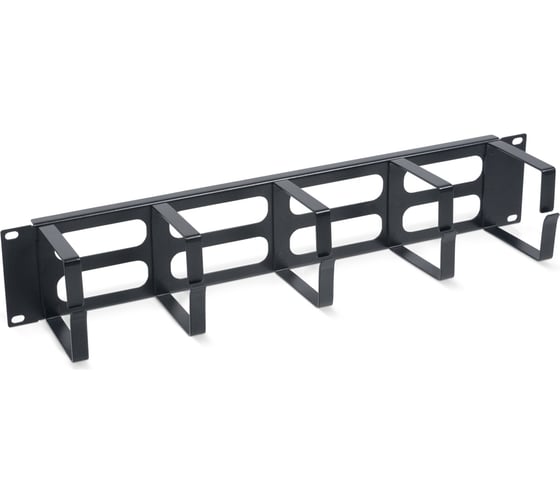 Изображение товара Кабельный органайзер Cabeus горизонтальный 2U, 5 колец, JB08-2U-BK