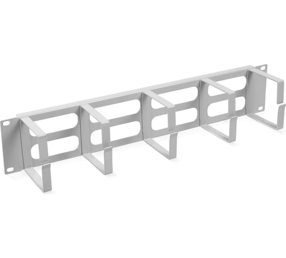 Изображение товара Кабельный органайзер Cabeus горизонтальный 2U, 5 колец, металлический, JB08-2U-GY