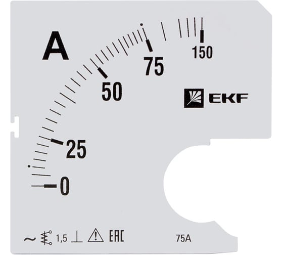 Изображение товара Шкала сменная PROxima 75/5А-1,5 для A961 EKF s-a961-75