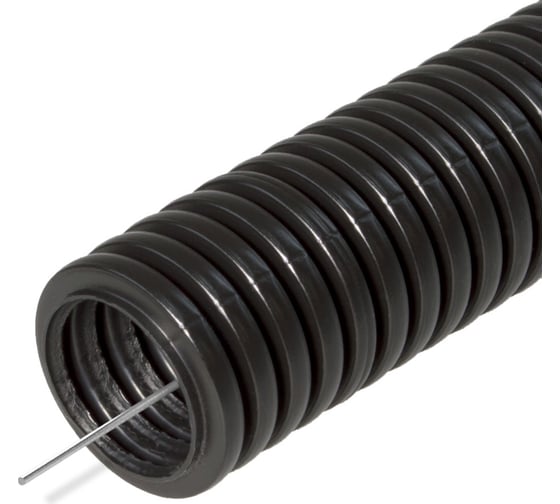 Изображение товара Гофрированная труба Промрукав ПА безгалогенная HF стойкая к ультрафиолету черная с/з д25 25м PR02.0262