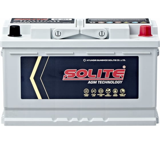 Изображение товара Аккумуляторная батарея Solite AGM80 6СТ80 314x174x190, емкость 80 а/ч ОП