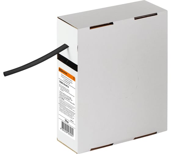 Изображение товара Термоусадочная трубка TDM ELECTRIC ТУТнг 6/3 черная в коробке, упаковка 10 метров SQ0518-0413