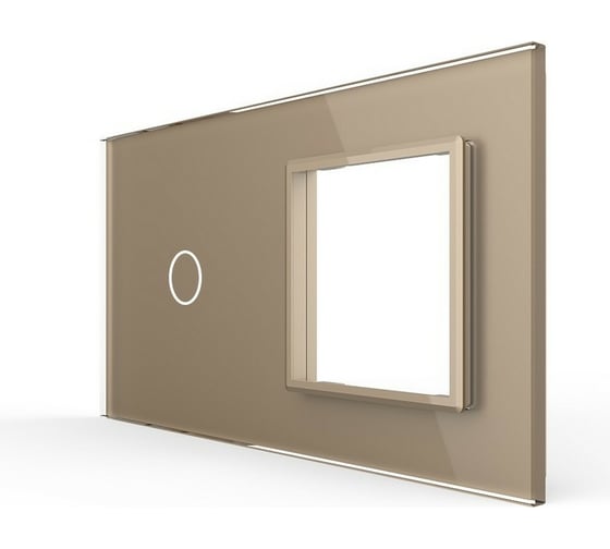 Изображение товара Панель для сенсорного выключателя и розетки LIVOLO 1 клавиша, цвет золотой, стекло BB-C7-C1/SR-13