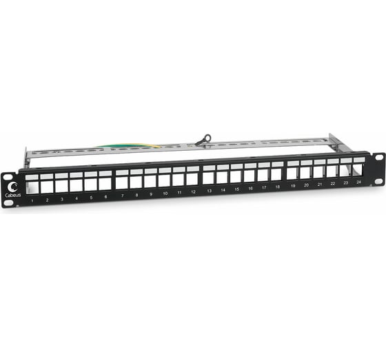 Изображение товара Модульная патч-панель Cabeus, 24 порта, 1U, для экранированных модулей, PLB-24-SH