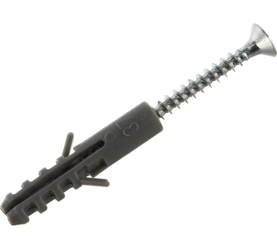 Изображение товара Дюбель 15 шт. с шурупом (6x30 мм) Евро Зубр 30662-06-30