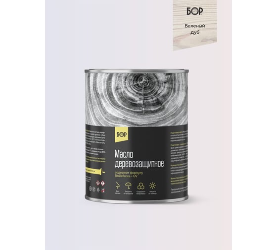 Изображение товара Масло деревозащитное атмосферостойкое БОР БЕЛЕНЫЙ ДУБ (БАН 2,2 КГ / 6 ШТ) 4690417147250