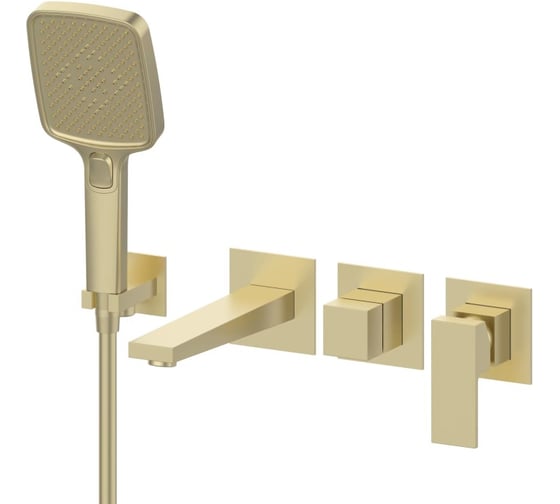 Изображение товара Смеситель встроенный для ванны ViEiR матовое золото, скрытый монтаж для ванны и душа V393536-S