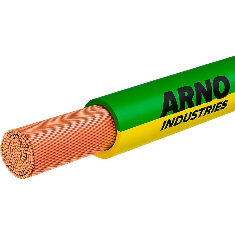 Изображение товара Медный силовой кабель ARNO INDUSTRIES ПуГВнг(А)-LS 1х2.5 100м желто-зеленый