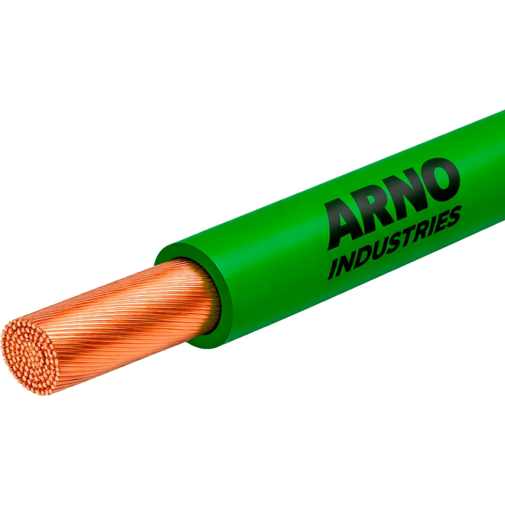 Изображение товара Провод силовой ARNO INDUSTRIES медный, 100м, ПуГВнг(А)-LS 1х2.5 зеленый, гибкий, LS низкое дымо-газовыделение, для проводки ТРТС 2385615