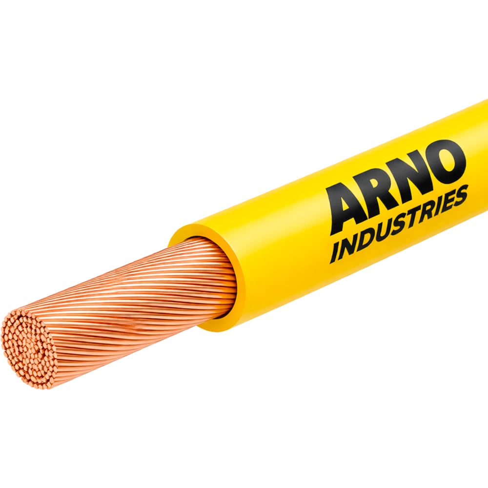 Изображение товара Провод силовой ARNO INDUSTRIES медный, 10м, ПуГВнг(А)-LS 1х1.5 желтый, гибкий, LS низкое дымо-газовыделение, для электромонтажа ТРТС 5829105
