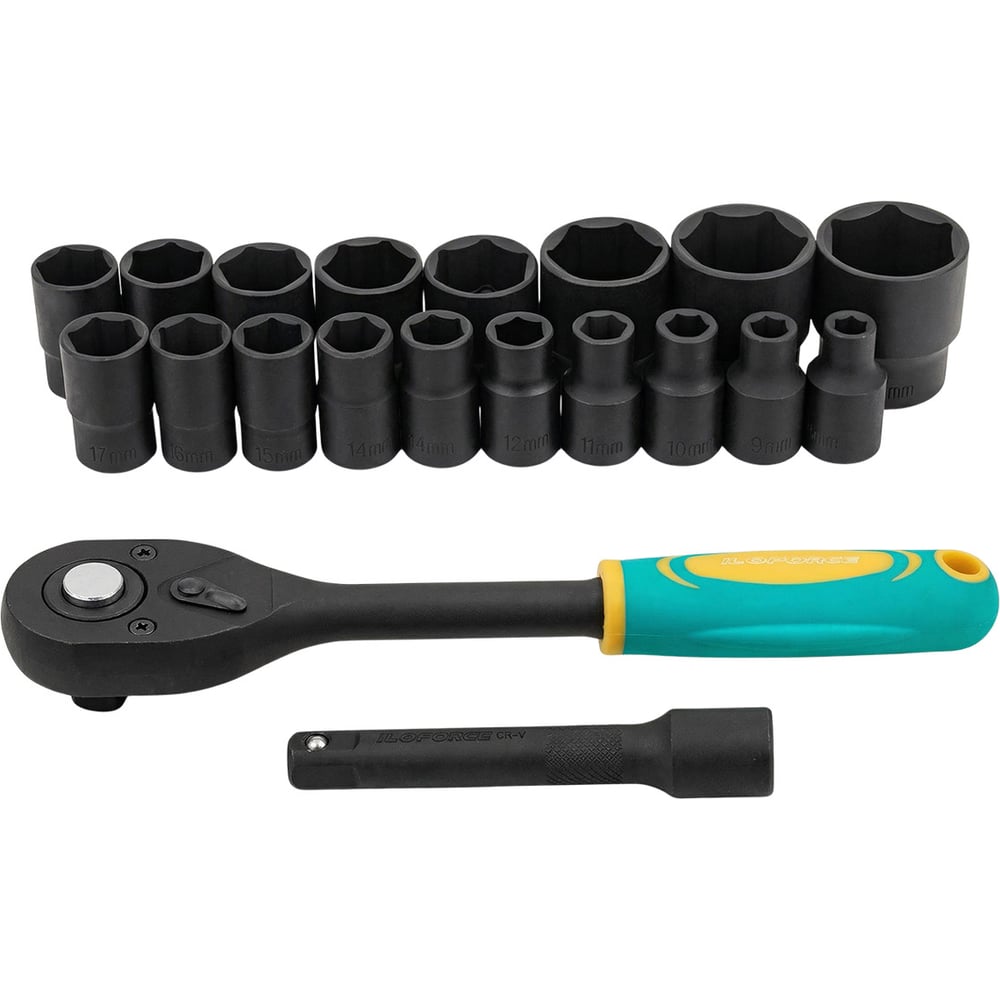 Изображение товара Набор головок iLOFORCE 20 предметов 1/2 дюйма 6-гранные профессиональные