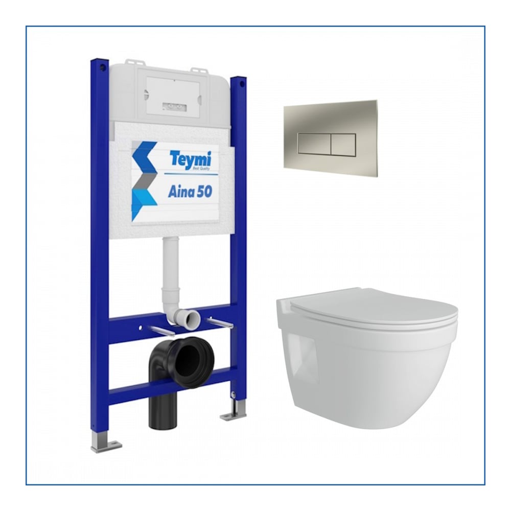 Изображение товара Инсталляция 5 в 1 Teymi для подвесного унитаза Vitra Pro безободковая