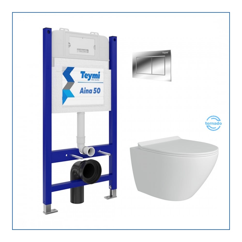 Изображение товара Инсталляция для унитаза Teymi Lina Pro Vortex 5 в 1 безободковая модульная система