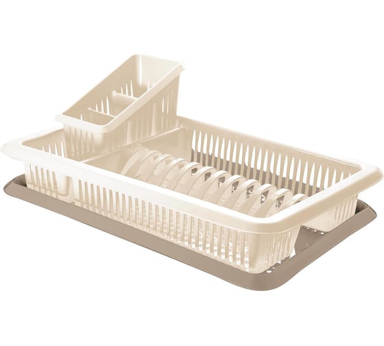 Изображение товара Сушилка для посуды и столовых приборов Sugar&Spice Bono, с поддоном, 48 x 31 x 17 см, шампань 231811
