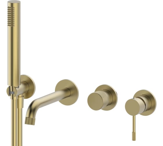 Изображение товара Смеситель для ванны и душа ViEiR встроенный, матовое золото скрытый монтаж V403532-S