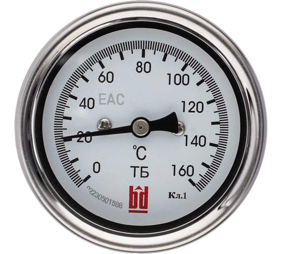 Изображение товара Термометр биметаллический BD ТБ 63Т/46 (0-160С), гладкий шток, кл.1,0 11610010321