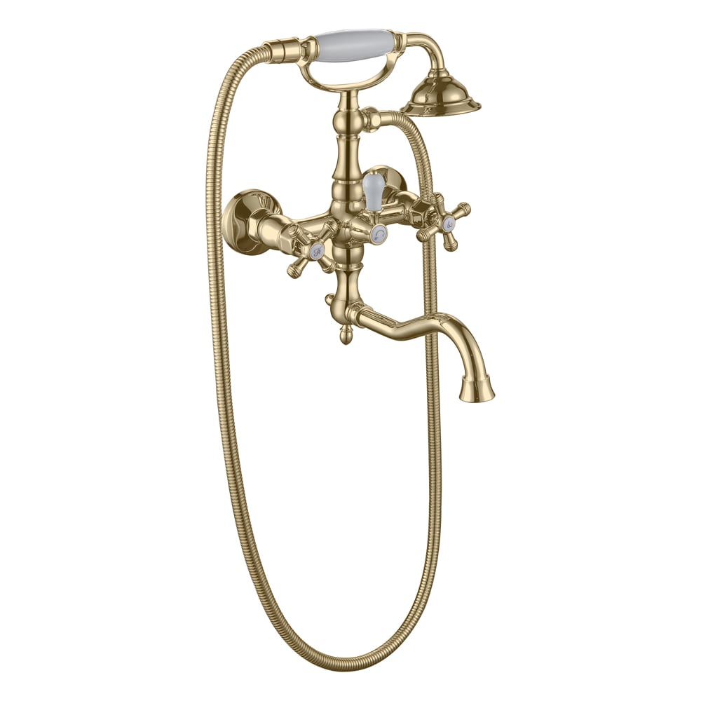 Изображение товара Двухвентильный смеситель для ванны и душа ViEiR ретро золото V370131-E