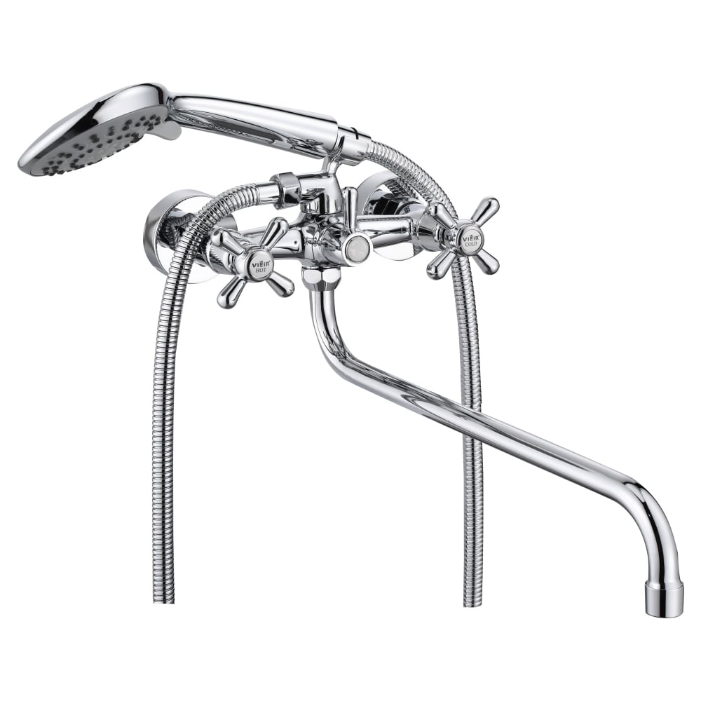 Изображение товара Современный двухрычажный смеситель для ванны ViEiR V120141 с длинным изливом