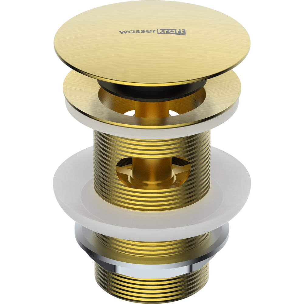 Изображение товара Донный клапан WasserKraft A344 для раковины, латунь, золотой матовый