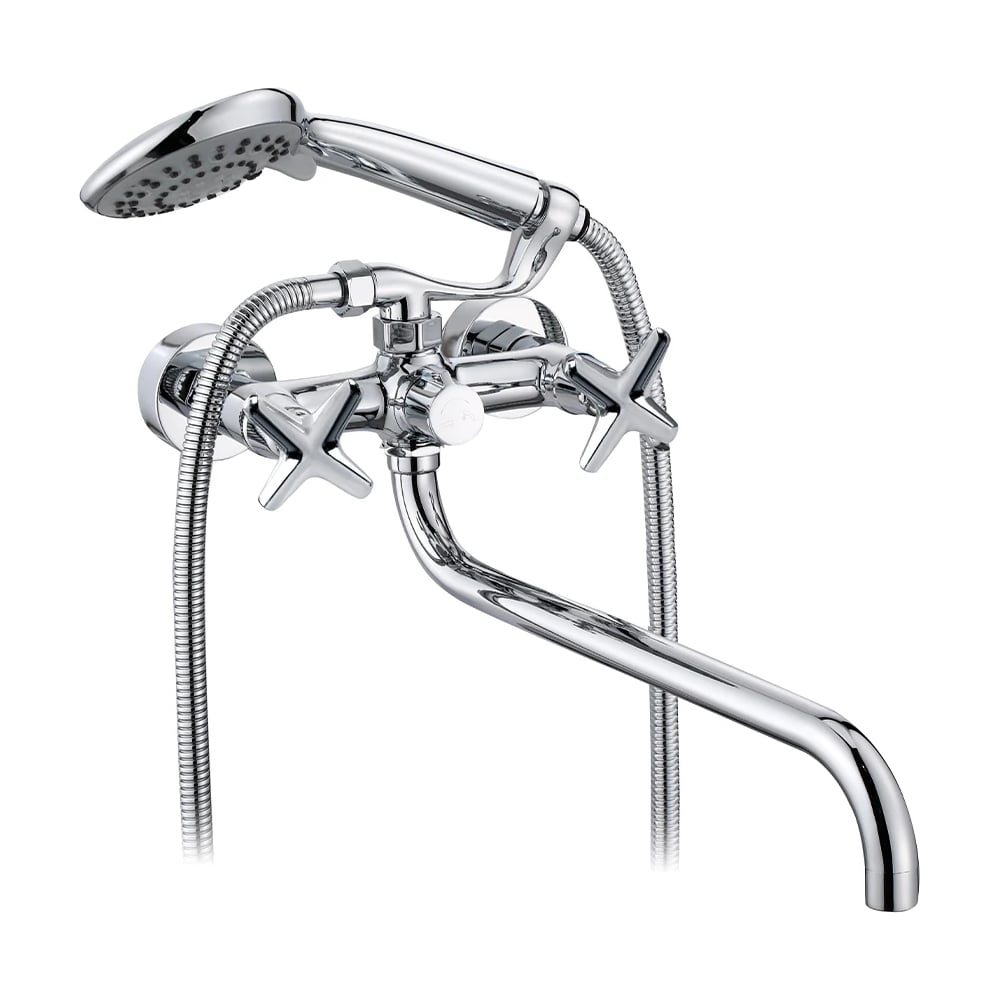 Изображение товара Двухрычажный смеситель для ванны ViEiR с длинным изливом хром послойный технологический современный