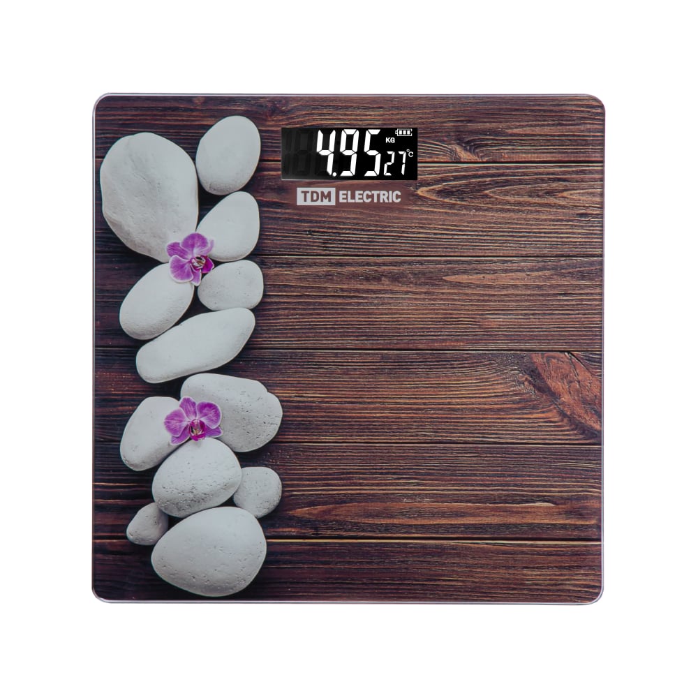 Изображение товара Электронные напольные весы TDM ELECTRIC Спа стекло 180 кг 28х28 см