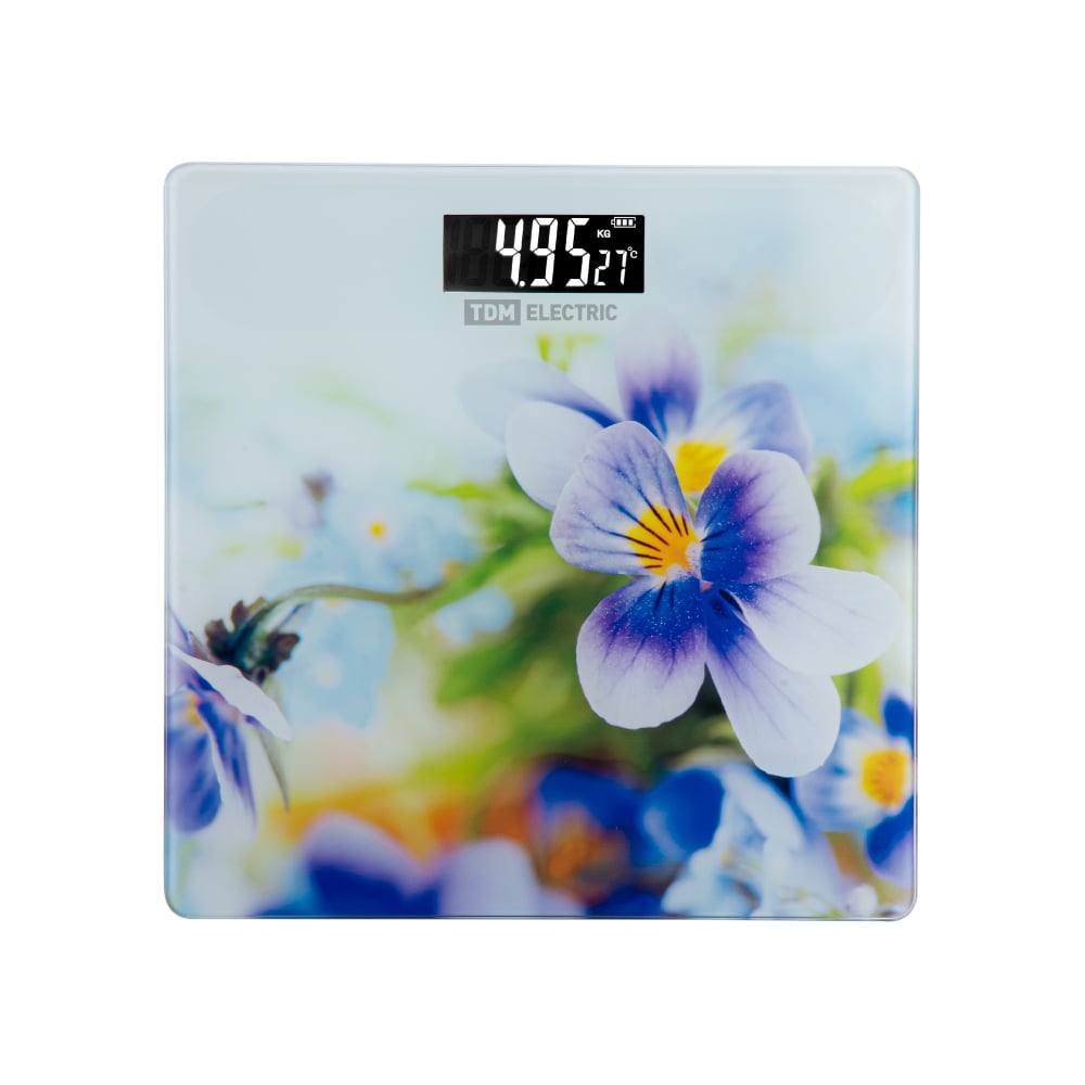 Изображение товара Электронные напольные весы TDM ELECTRIC Фиалки стекло макс 180 кг