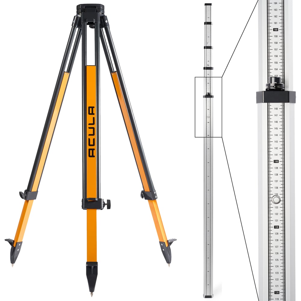 Изображение товара Геодезический комплект ACULA Geo 12-S штатив и нивелирная рейка TLS 7 7м