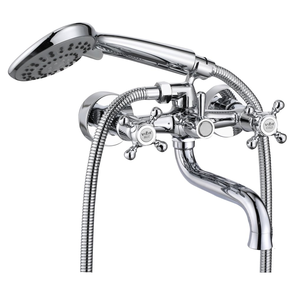 Изображение товара Смеситель для ванны ViEiR с душевым гарнитуром и коротким изливом