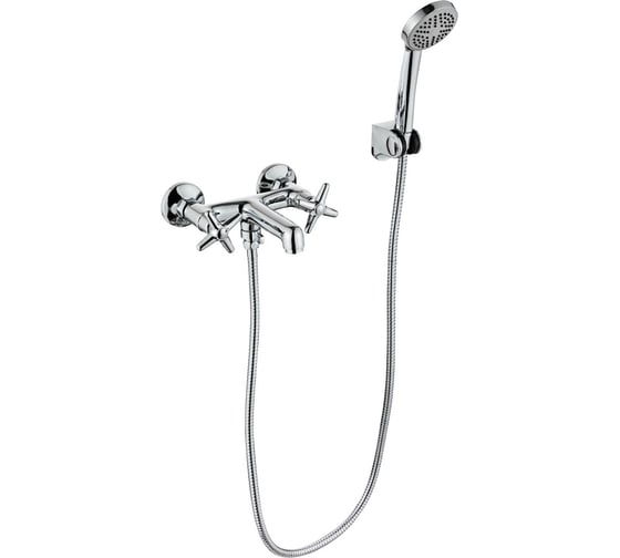 Изображение товара Смеситель для ванны ViEiR двухрычажный, хром, с изливом и душевым набором V220132