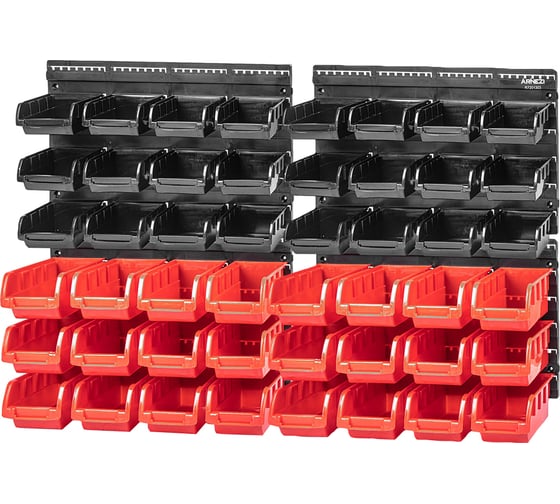 Изображение товара Настенный стеллаж-органайзер для хранения метизов Arnezi (475х272х15), 48 лотков (24-100х100х50, 24-160х102х75) R7201303