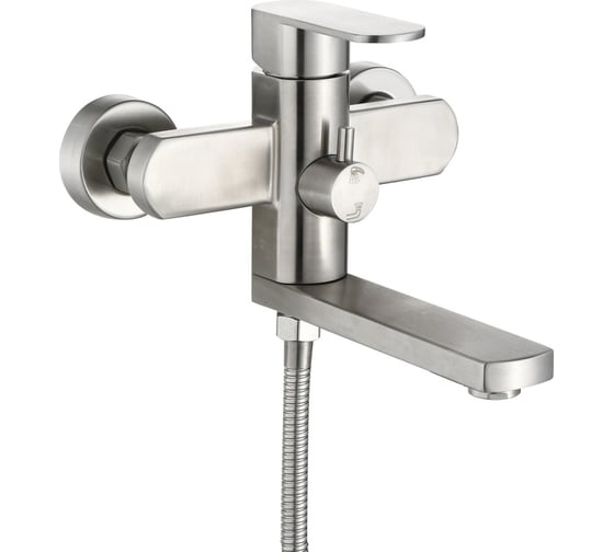 Изображение товара Смеситель для ванны и душа ViEiR нержавеющая сталь, сатин, однорычажный, короткий излив V383531