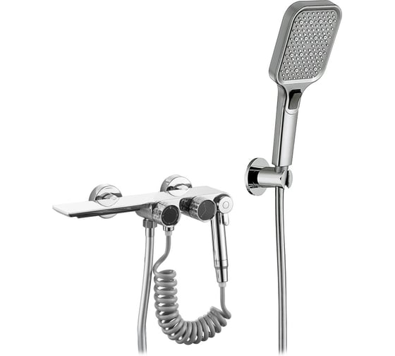 Изображение товара Смеситель для ванны ViEiR однорычажный, водопад, хром, излив-водопад и душевой набор V323531