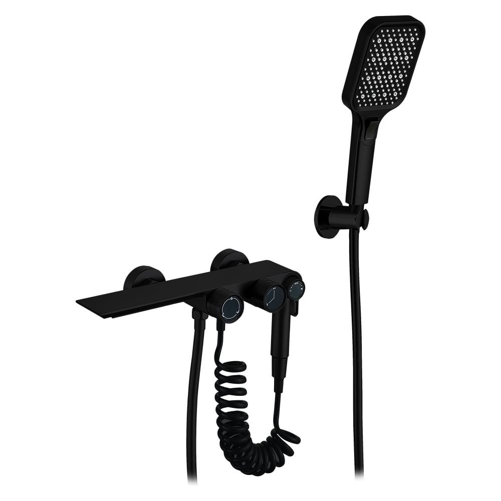 Изображение товара Смеситель для ванны ViEiR однорычажный черный с водопадом