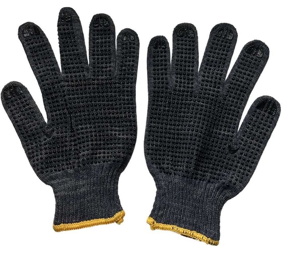 Изображение товара Перчатки трикотажные для рабочих SAMGRUPP серые, ПВХ точка, 10 класс, 50 гр 30 шт SAMC-074050105-30