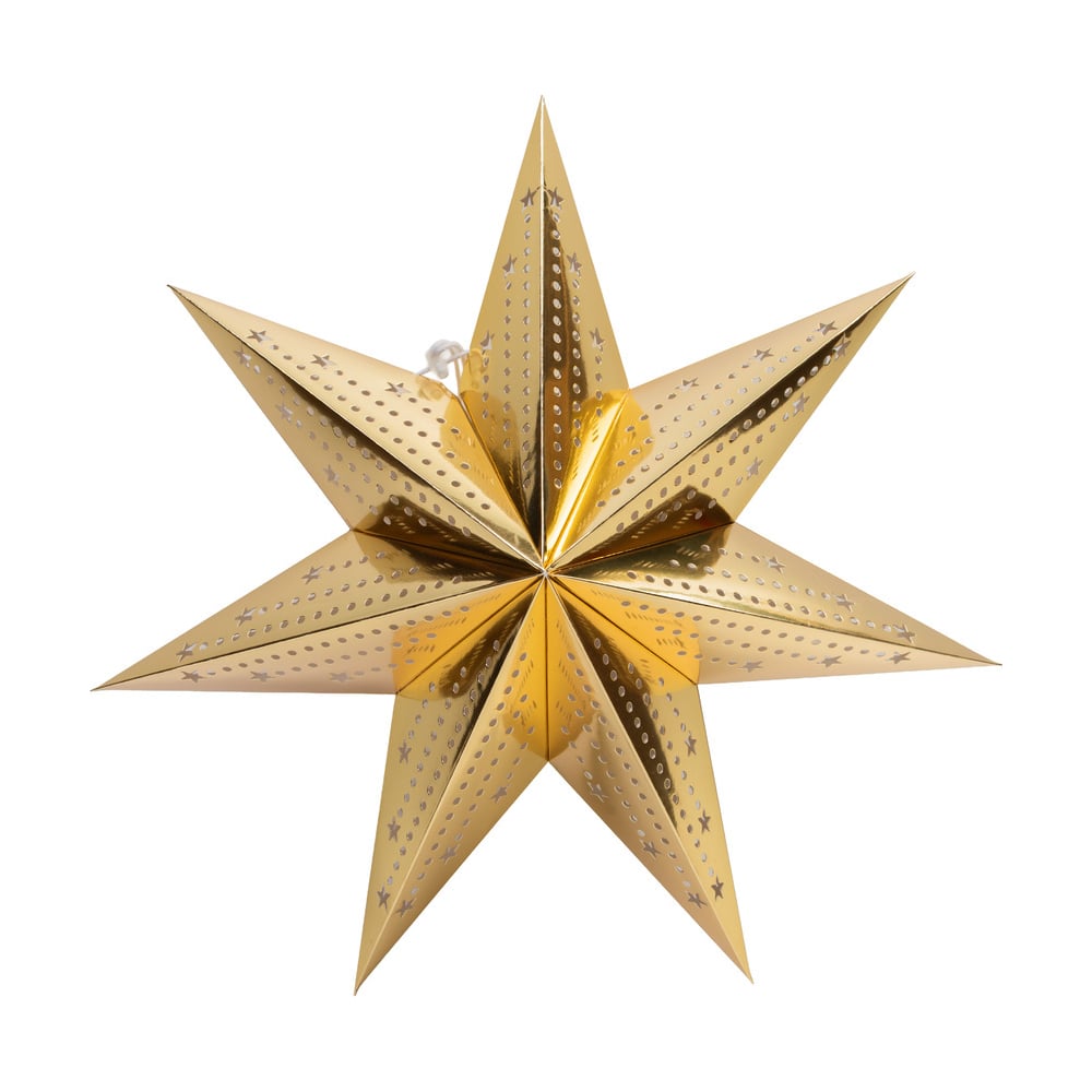 Изображение товара Бумажная звезда со светодиодной гирляндой CAMELION LGT-005 45 см золотая