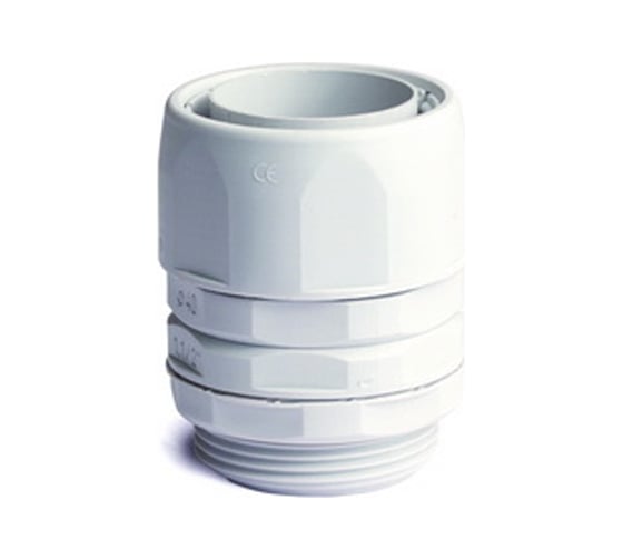 Изображение товара Переходник армированная труба-коробка DKC IP65, 1/2, диаметр 14 мм 55114