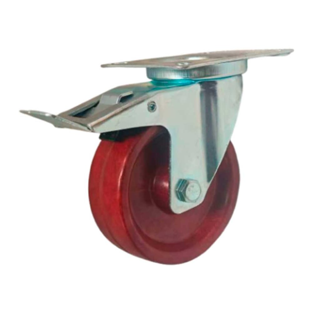 Изображение товара Термостойкое фенольное колесо с тормозом А5 SHTfb 100 100 мм 120 кг