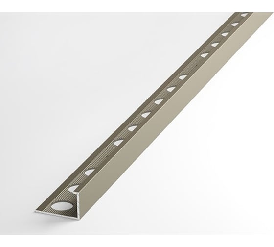 Изображение товара Профиль окантовочный L-образный алюминиевый ЛУКА 12,5 мм, 2,7 м, анодированный, Шампань УТ000028954