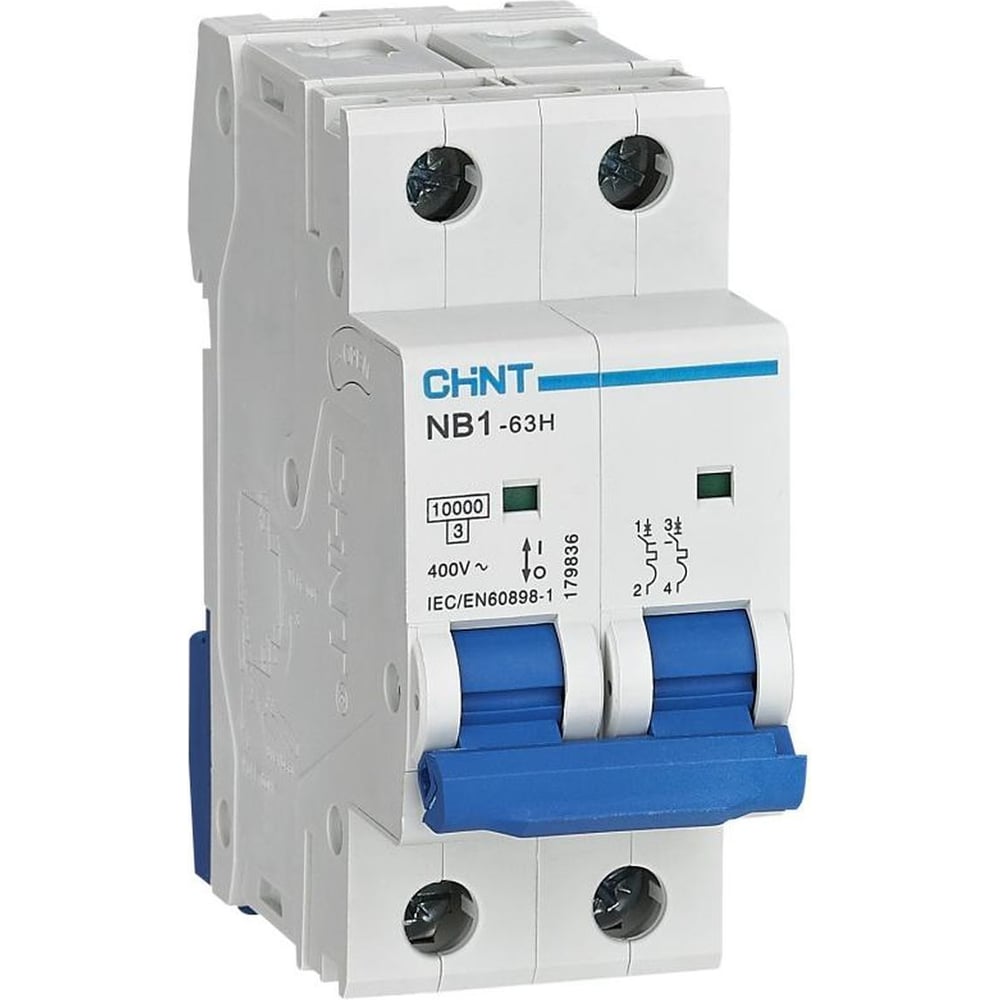 Изображение товара Автоматический выключатель CHINT NB1-63H 2P 32А 10кА х-ка C (R)