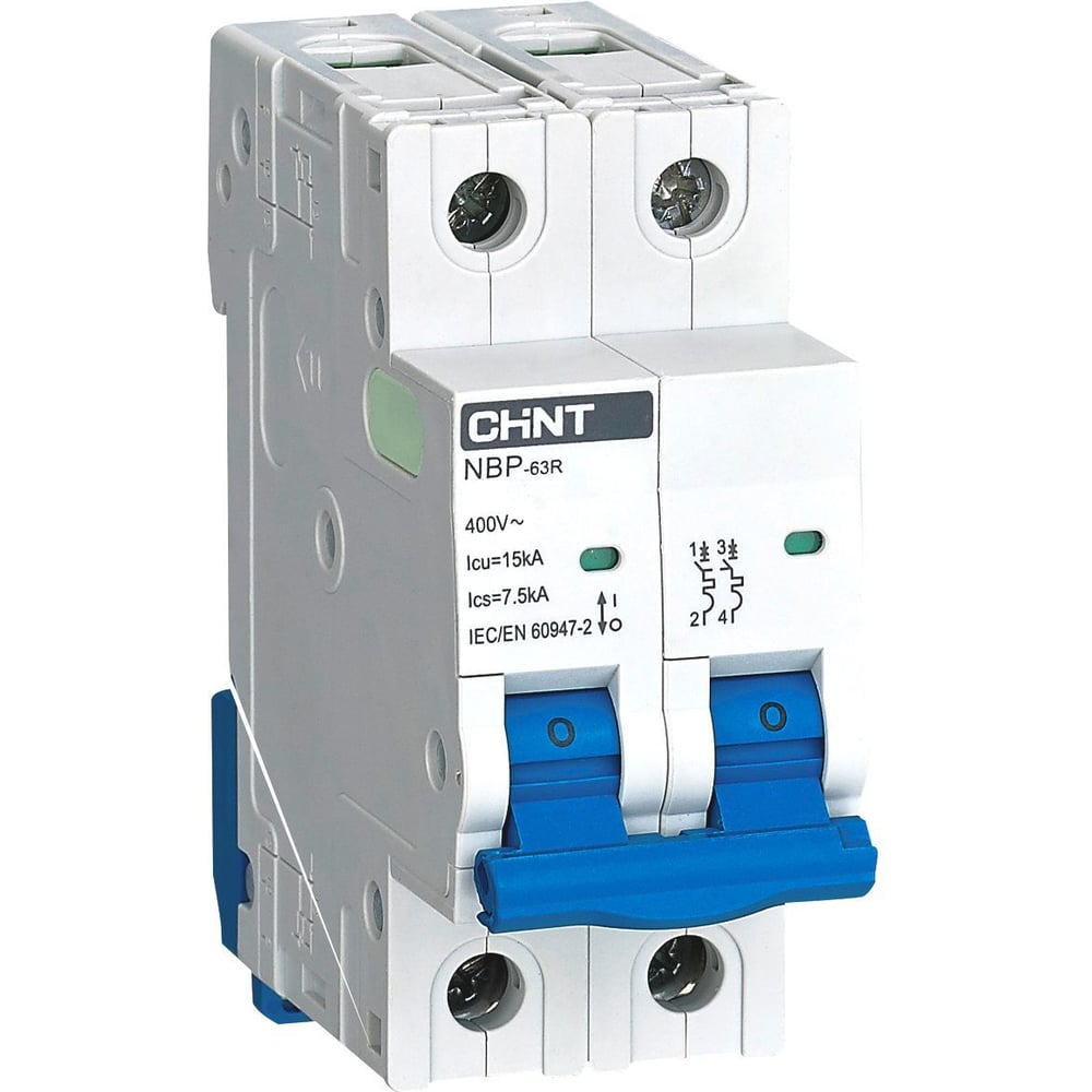 Изображение товара Автоматический выключатель CHINT NBP-63R 2P 16А 15кА 8In для защиты электросетей